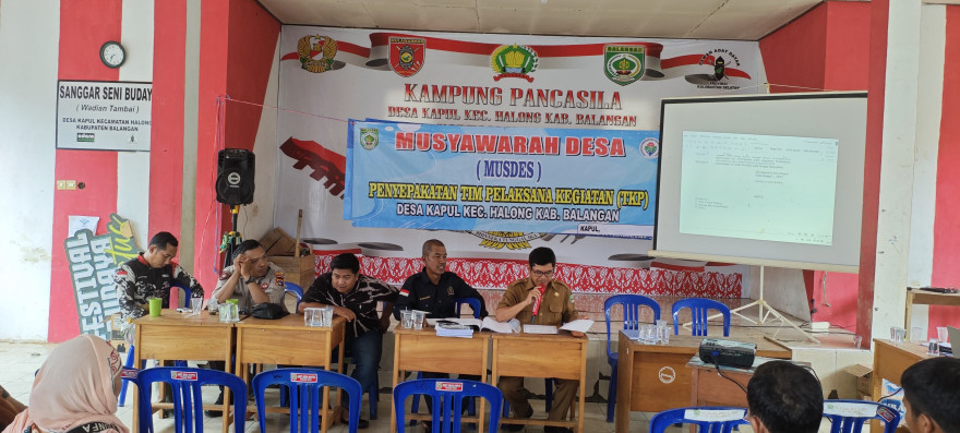 Musyawarah Desa (MUSDES) Penyepakatan Tim Pelaksana Kegiatan (TPK) Desa Kapul, Kecamatan Halong, Kabupaten Balangan